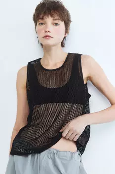 Майка свободная из сетки