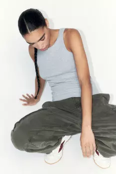 Майка TANKTOP базовая облегающая в рубчик