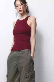 Майка TANKTOP облегающая в рубчик