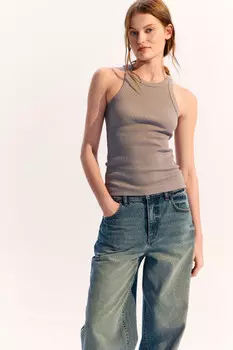 Майка TANKTOP облегающая в рубчик