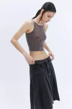 Майка-топ хлопковая с вареным эффектом