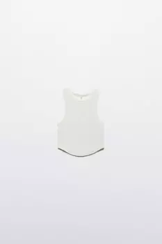 Майка-топ хлопковая в рубчик