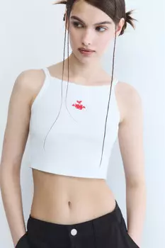 Майка-топ на тонких бретельках с принтом