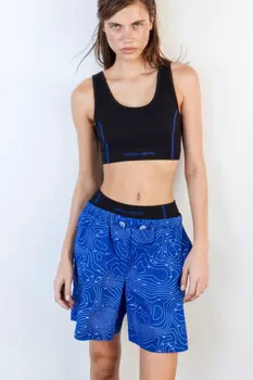 Майка-топ спортивная в рубчик с надписью