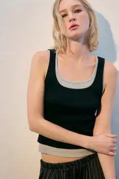 Майка в рубчик двуслойная