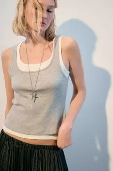 Майка в рубчик двуслойная