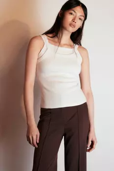 Майка в рубчик двуслойная