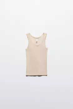 Майка в рубчик с кружевом