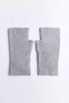 Митенки вязаные вискозные в рубчик