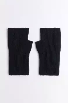 Митенки вязаные вискозные в рубчик
