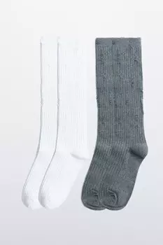 Набор носков-гольфов рваных в рубчик (2 пары)