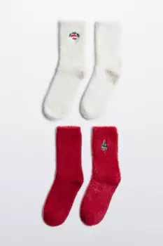 Набор носков пушистых новогодних (2 пары)