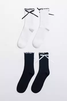 Набор носков с оборками и бантиками (2 пары)