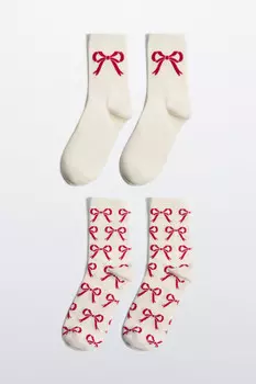 Набор носков с рождественским принтом (2 пары)