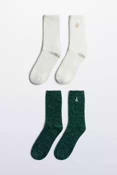 Набор носков с рождественской подвеской (2 пары)