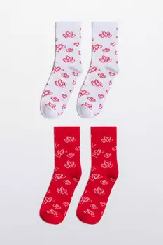 Набор носков высоких с принтом (2 пары)