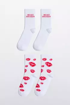 Набор носков высоких с принтом (2 пары)