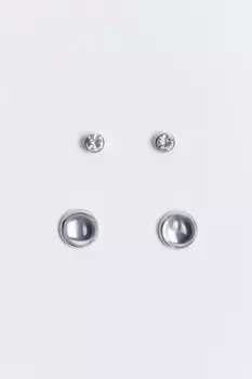 Набор серег-гвоздиков круглых (2 штуки)