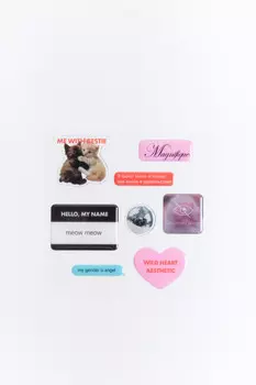 Набор стикеров с рисунками и надписями