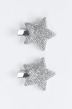 Набор заколок-зажимов со стразами (2 штуки)