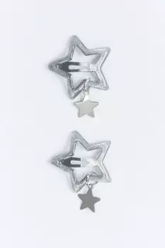 Набор заколок клик-клак со звездочками (2 штуки)