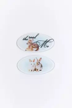 Набор заколок-зажимов с рисунком (2 штуки)