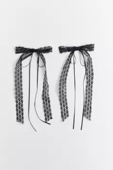 Набор заколок с кружевными бантами