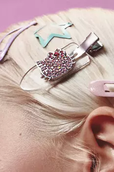 Набор заколок-зажимов со стразами (2 штуки)