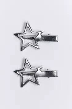 Набор заколок-зажимов со звездочками (2 штуки)