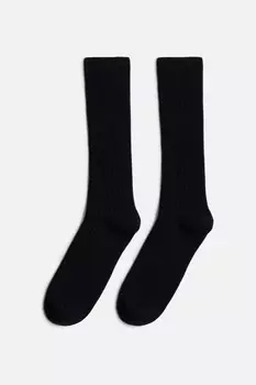 Носки-гольфы хлопковые в рубчик