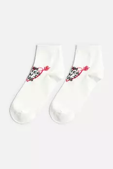 Носки короткие хлопковые с принтом