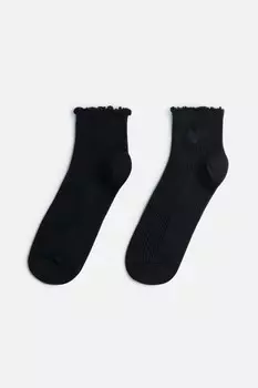 Носки короткие с оборками и сердечком