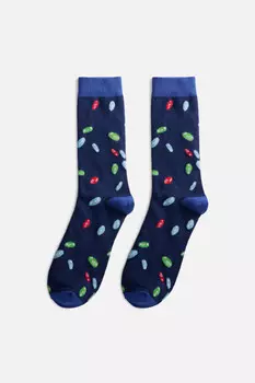 Носки высокие с новогодним принтом