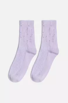 Носки рваные хлопковые в рубчик