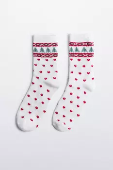 Носки теплые с рождественским принтом