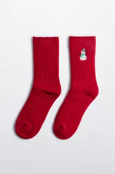 Носки теплые с рождественским принтом