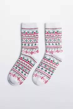 Носки теплые с рождественским принтом
