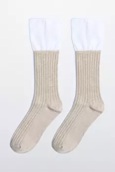 Носки в рубчик с имитацией второго слоя