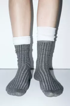 Носки в рубчик с имитацией второго слоя