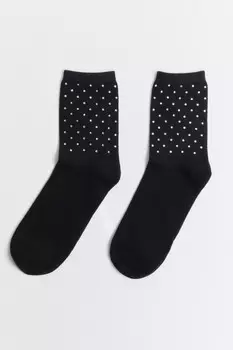 Носки высокие гладкие со стразами