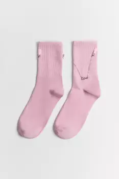 Носки высокие хлопковые с цепочкой