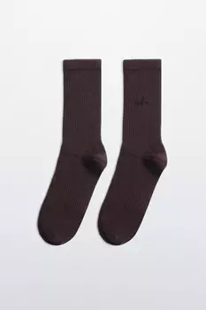 Носки высокие хлопковые с надписью