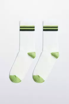 Носки высокие хлопковые с полосками
