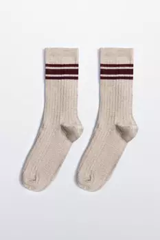 Носки высокие хлопковые с полосками