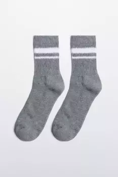 Носки высокие хлопковые с полосками