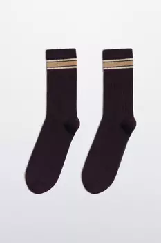 Носки высокие хлопковые с полосками