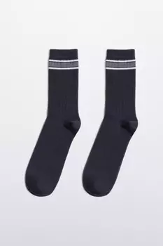 Носки высокие хлопковые с полосками