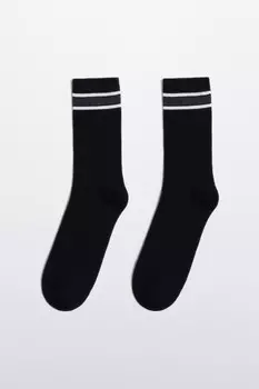 Носки высокие хлопковые с полосками