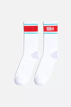 Носки высокие хлопковые с принтом