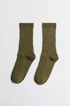 Носки высокие хлопковые с узором